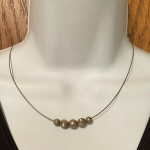 Vintage Antiqued Metal Beaded Necklace